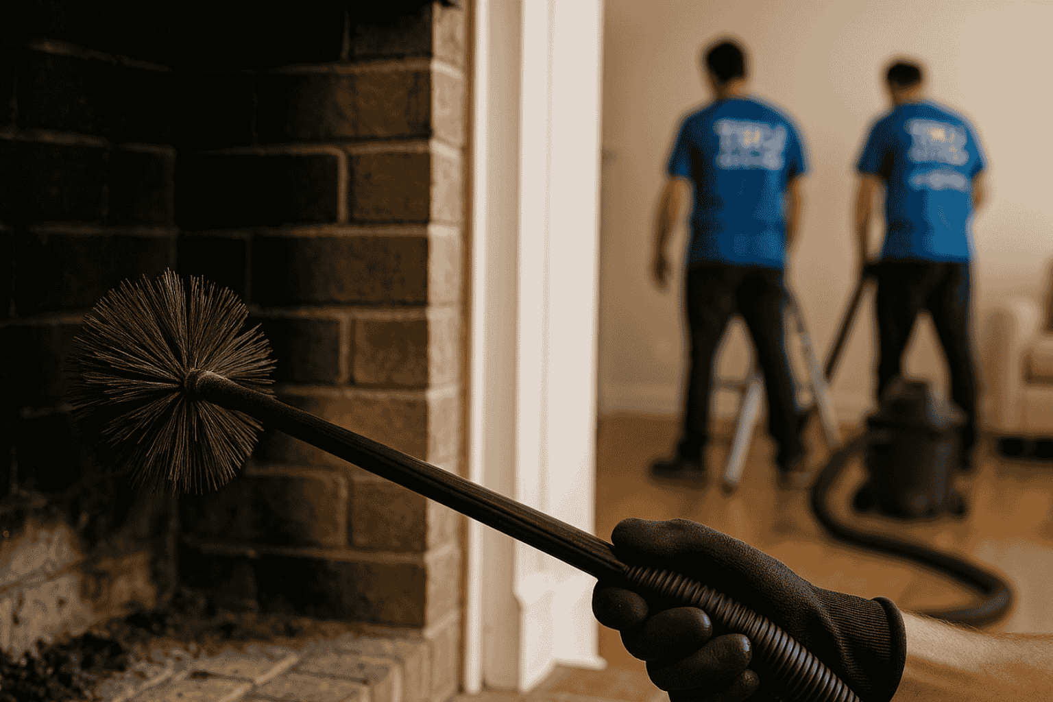 Chimney sweeping and soot removal