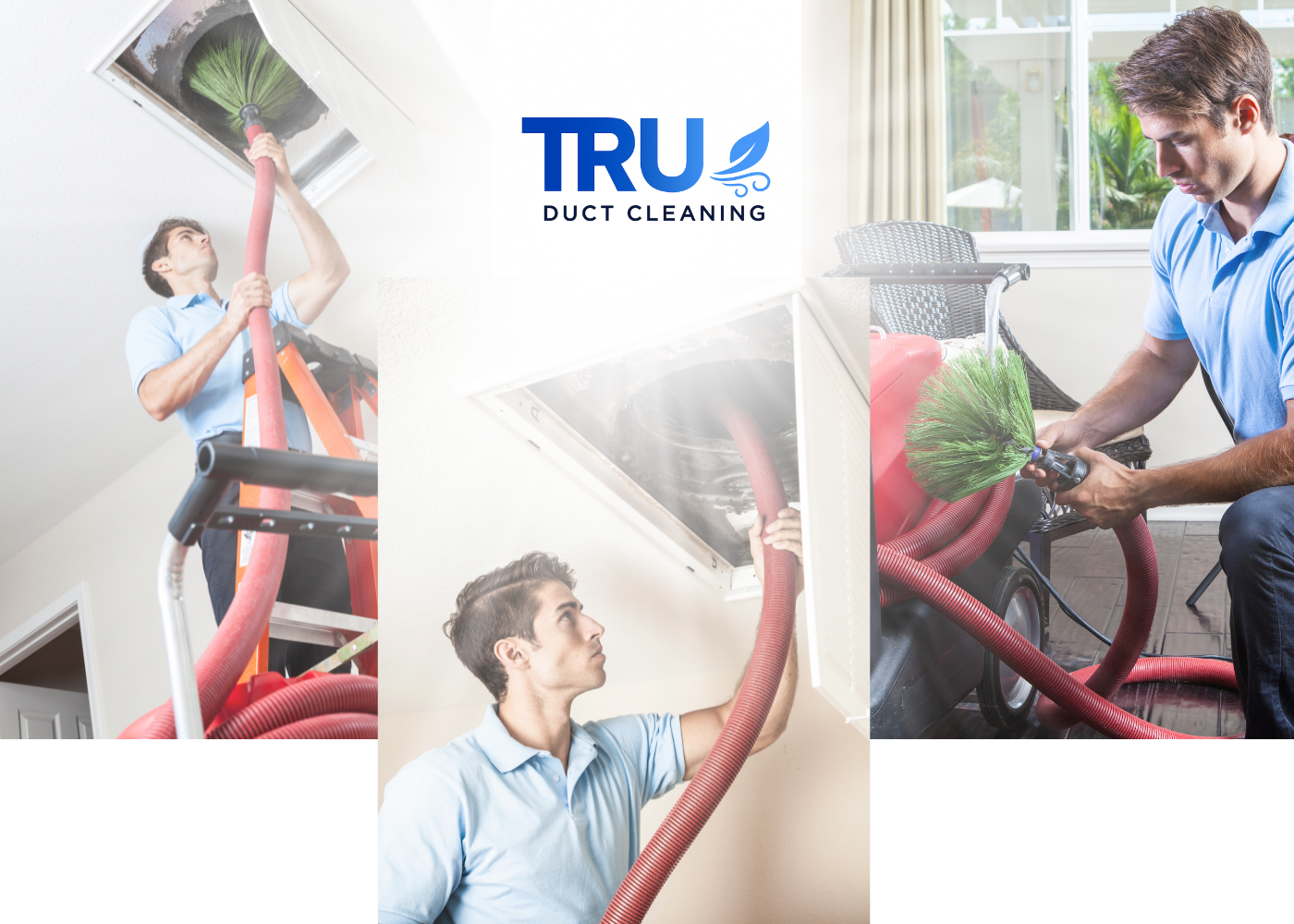 Professional air duct cleaning with negative air machine